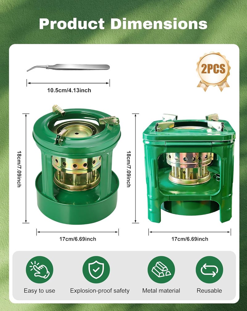 CHADWICK Camping Picnic Burner Furnace, Efficient Portable Camping Stove, Backpacking Oil Stoves Cooker Cookware, Handy Outdoor Portable Kerosene Stove (Round+Square) - Image 2
